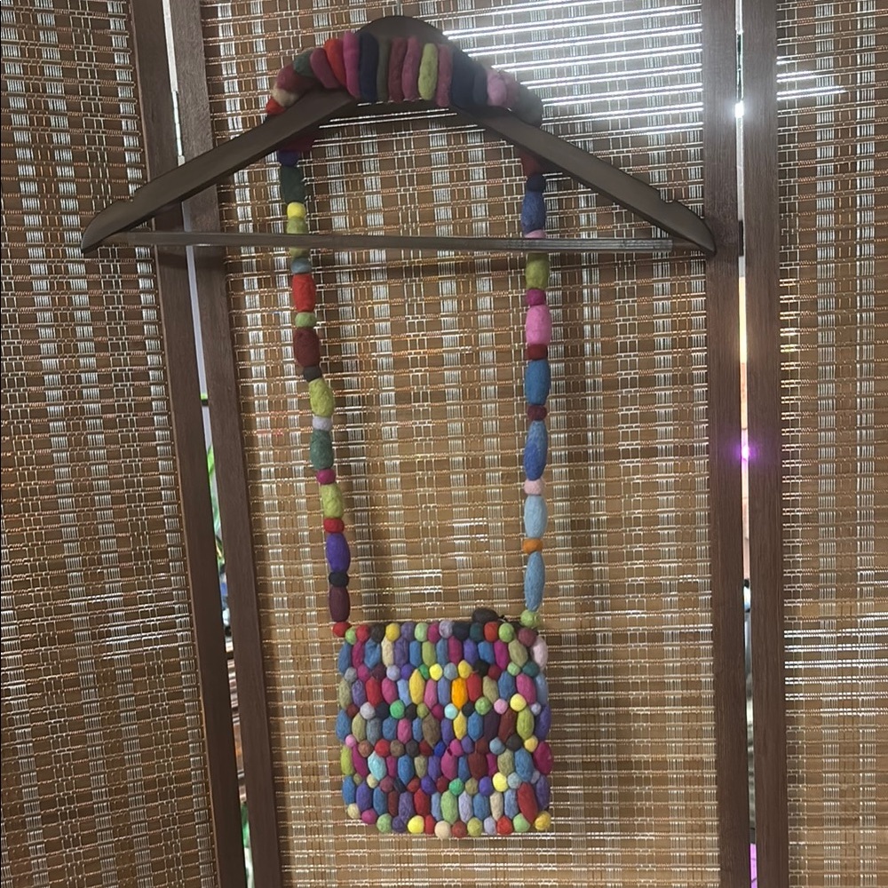 Colorful Felted Wool Shoulder Bag